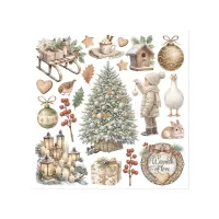 Stamperia White Christmas Rub-On 15,5x15x5cm Assortment (6pcs) by Cristina Radovan (DFLRBX21)